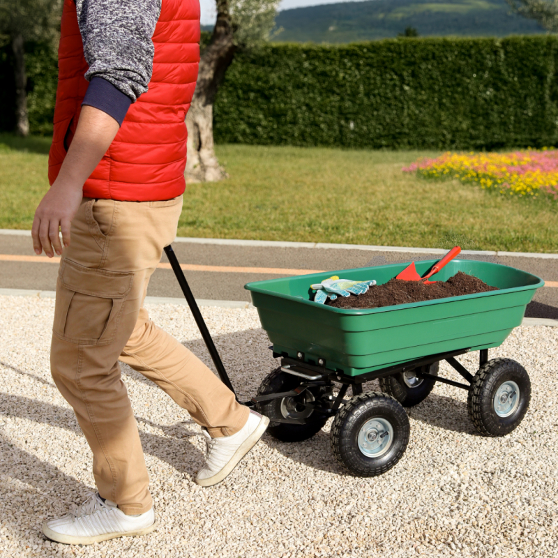 Chariot de jardin - 75 L - 260 Kg - Vert