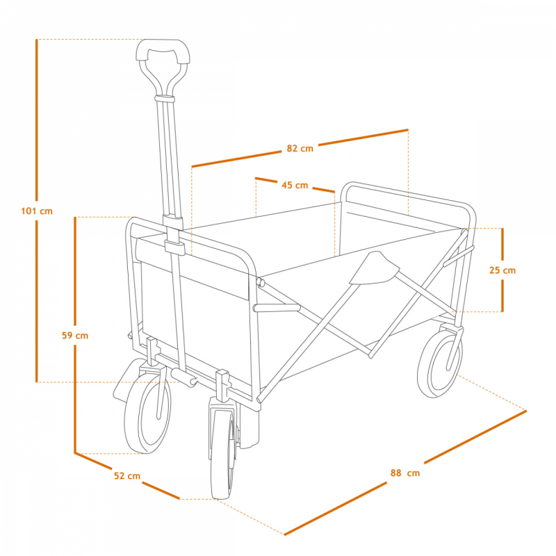 Chariot de transport pliable - 90 Kg - Gris