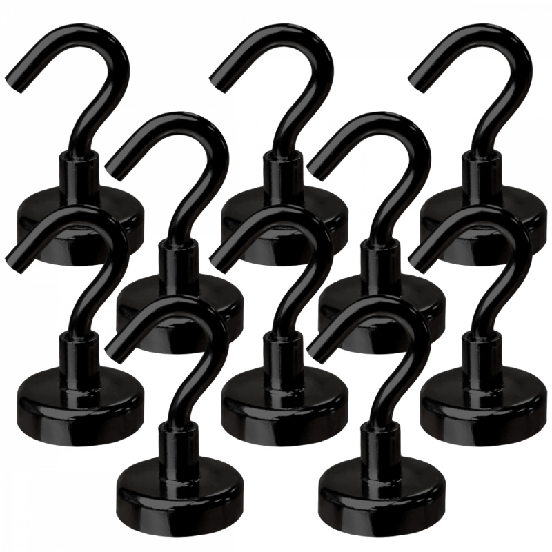 Lot de 10 crochets magnétiques - KN25 - Noir