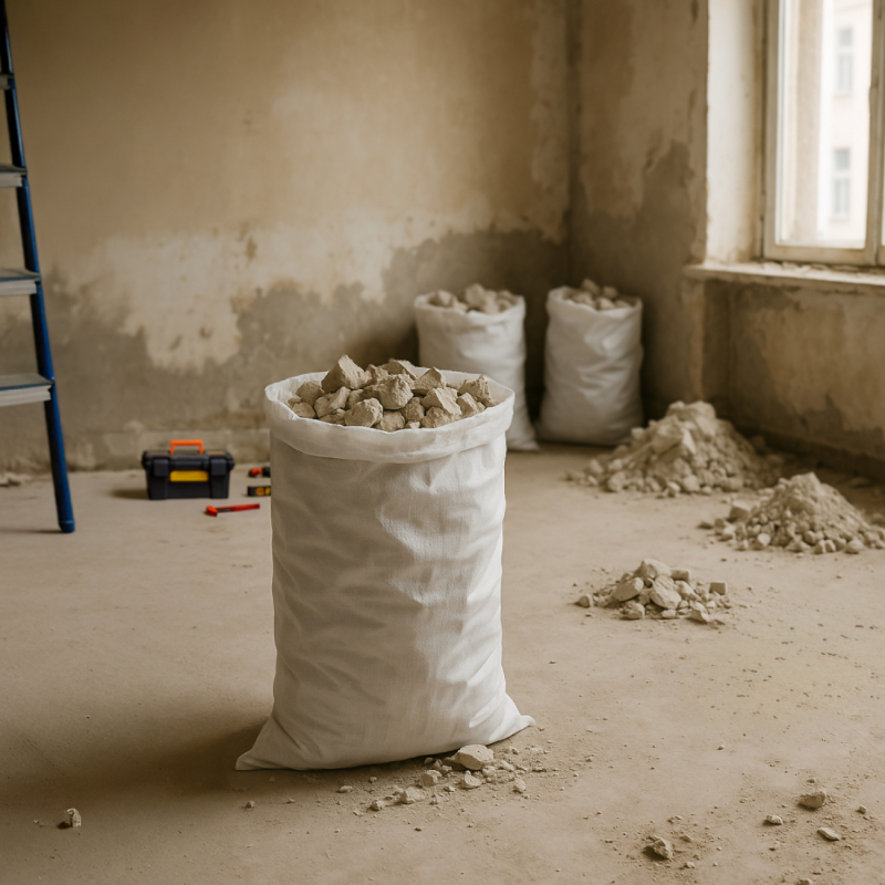 Lot de 10 sacs de gravats - 55 Kg - Blanc
