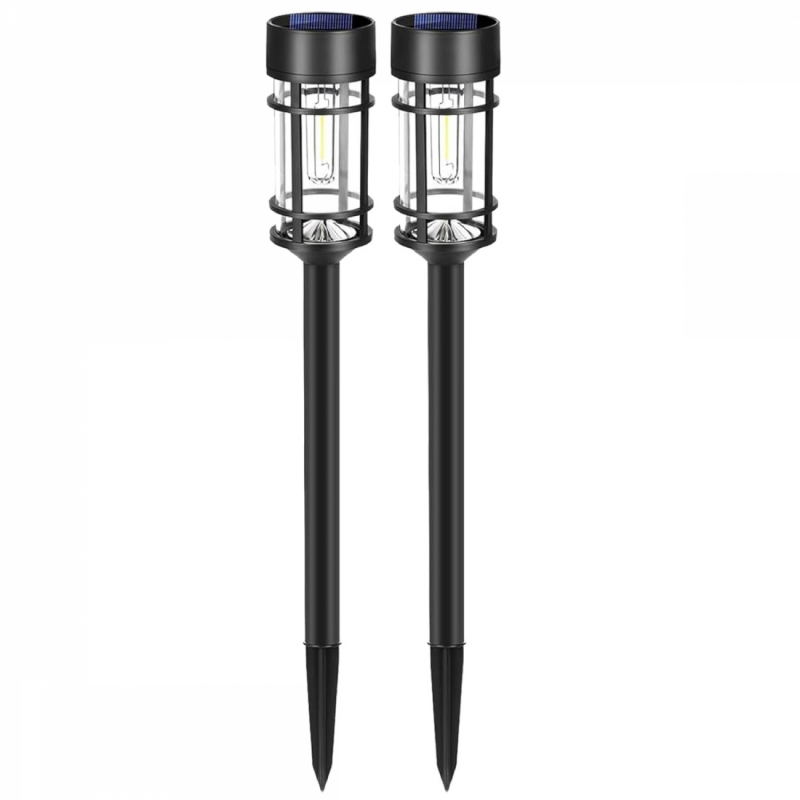 Lot de 2 lampes solaires extérieures - Noir