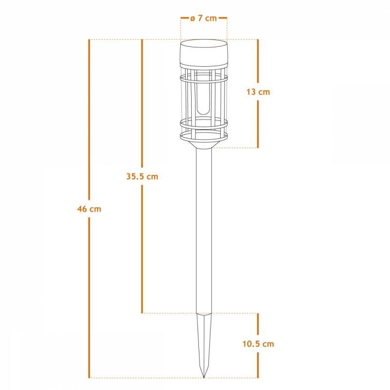 Lot de 2 lampes solaires extérieures - Noir