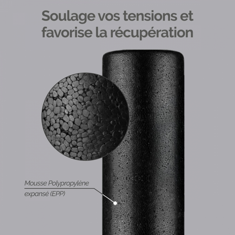Rouleau de yoga - 30 x 15 cm - Noir