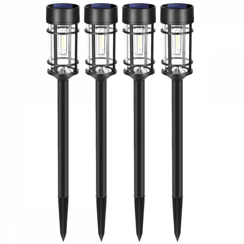 Lot de 4 lampes solaires extérieures - Noir