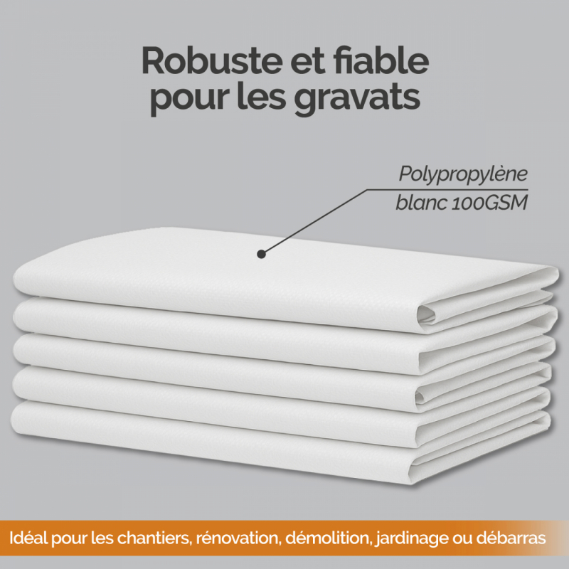 Lot de 20 sacs de gravats - 55 Kg - Blanc