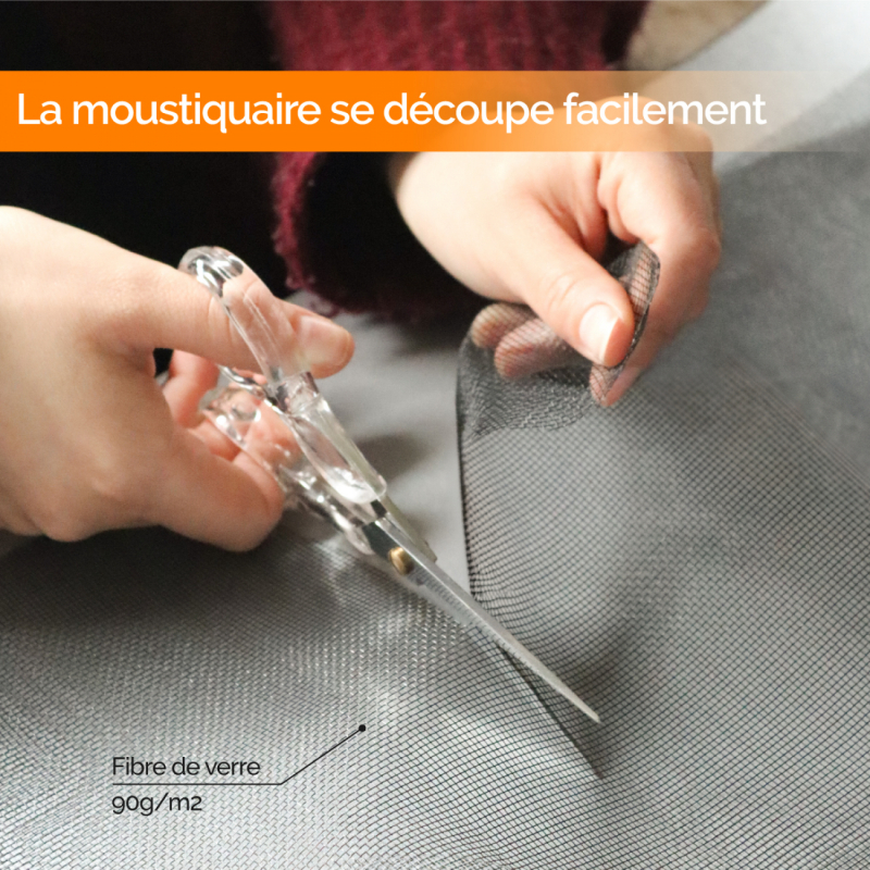 Moustiquaire découpable - 120 x 250 cm - Noir