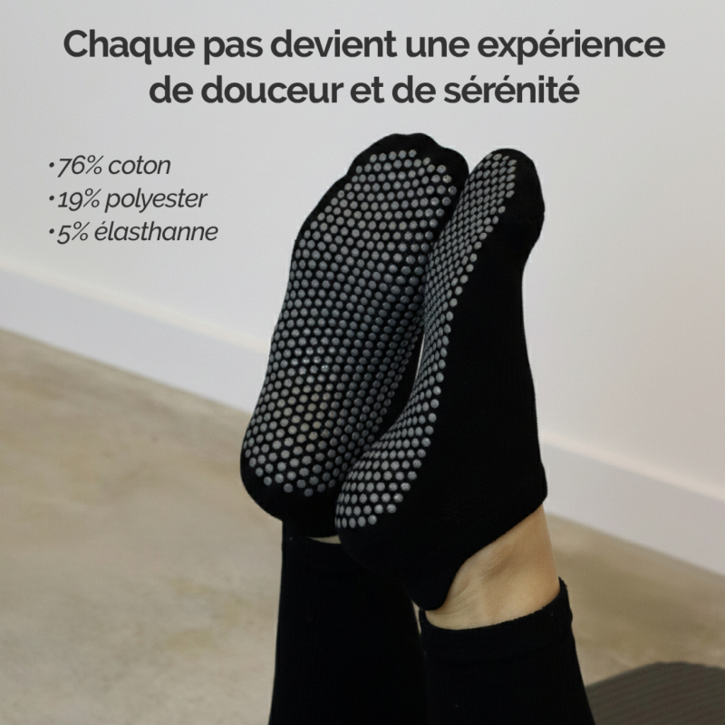 Lot de 2 paires de chaussettes antidérapantes - M - Noir