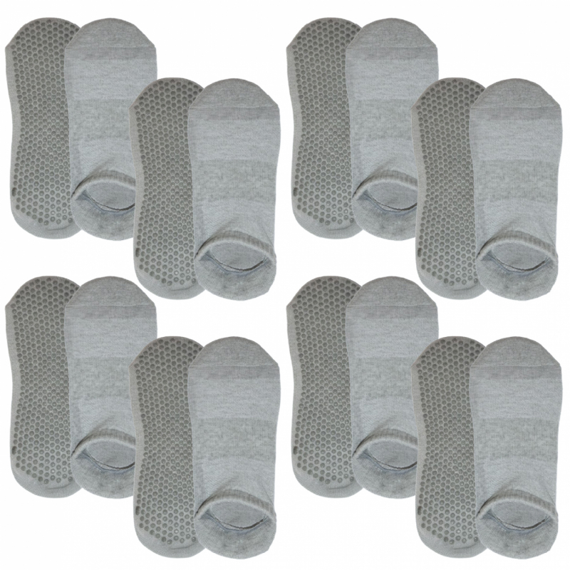 Lot de 8 paires de chaussettes antidérapantes - S - Gris