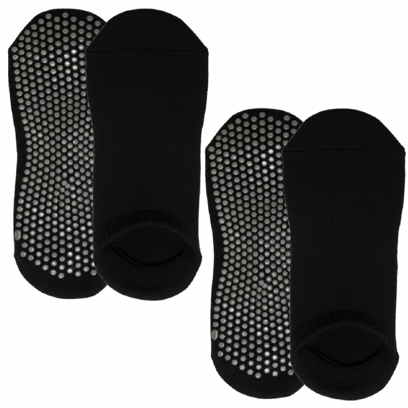 Lot de 2 paires de chaussettes antidérapantes - XL - Noir