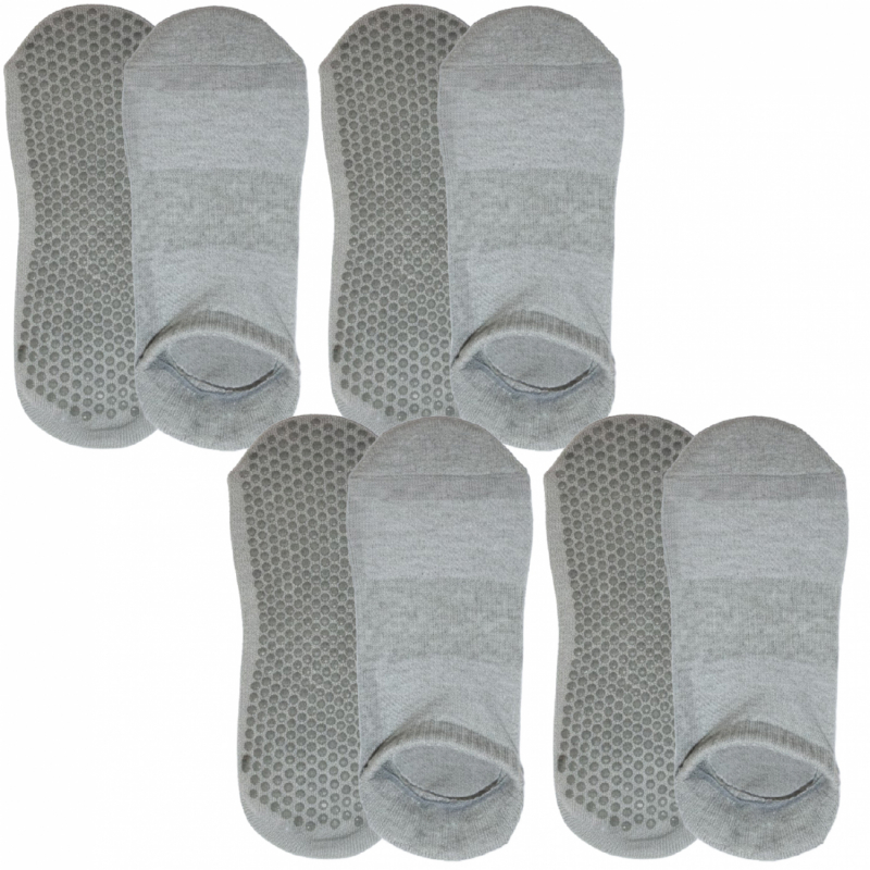 Lot de 4 paires de chaussettes antidérapantes - L - Gris