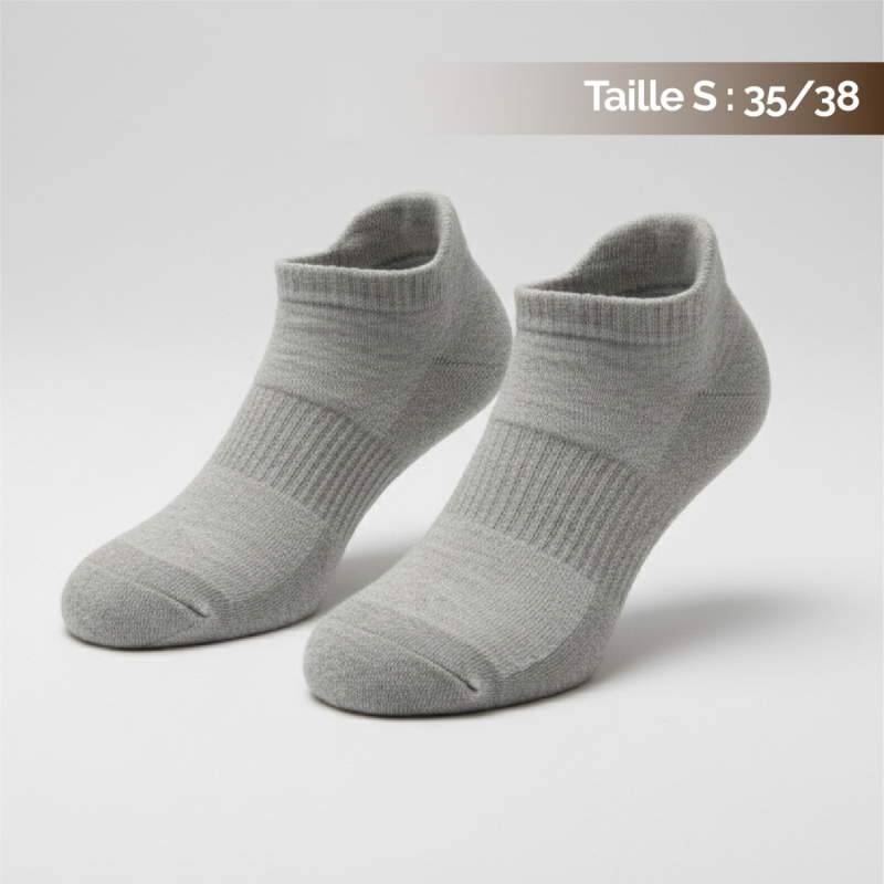 Lot de 8 paires de chaussettes antidérapantes - S - Gris et noir