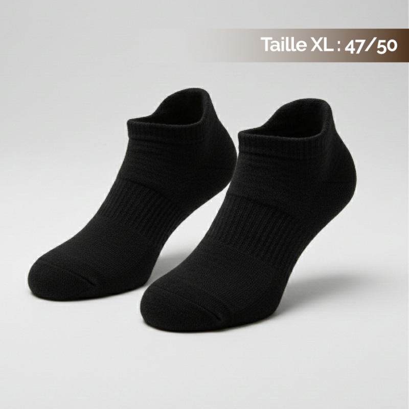 Lot de 4 paires de chaussettes antidérapantes - XL - Noir