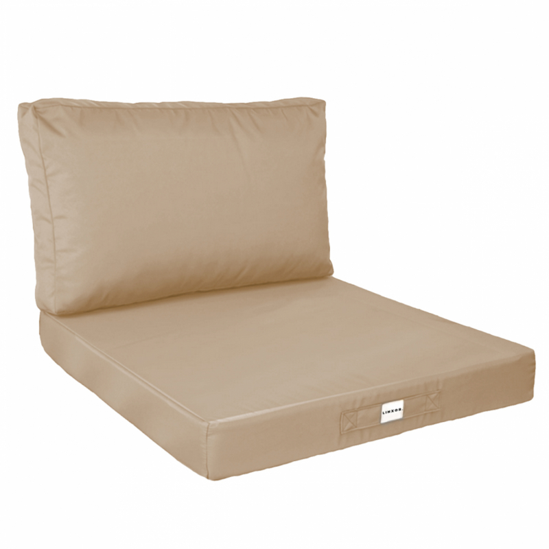 Coussins pour salon de jardin déhoussables - 50 x 50 cm - Beige