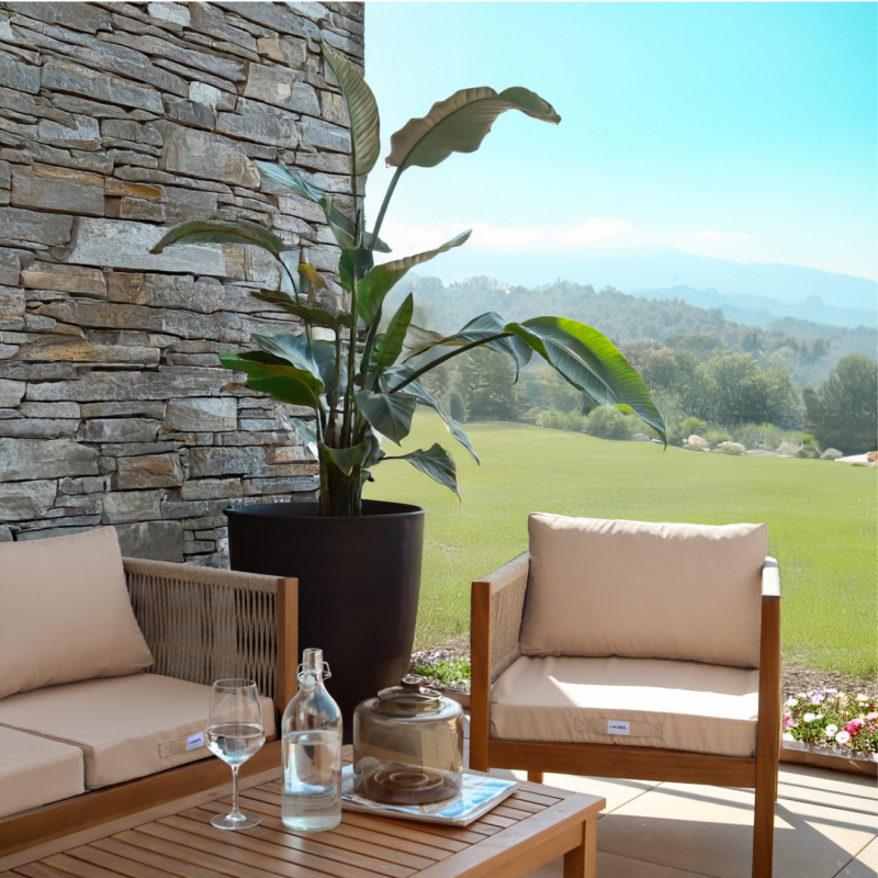 Coussins pour salon de jardin déhoussables - 50 x 50 cm - Beige