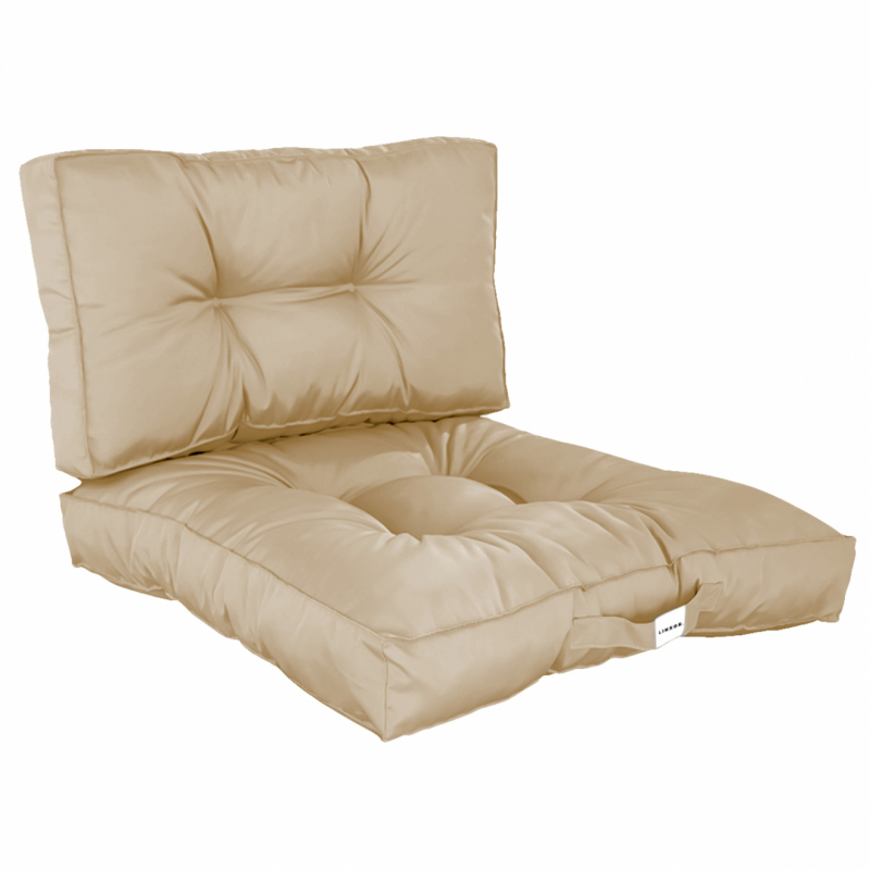 Coussins pour salon de jardin capitonnés - 60 x 60 cm - Beige