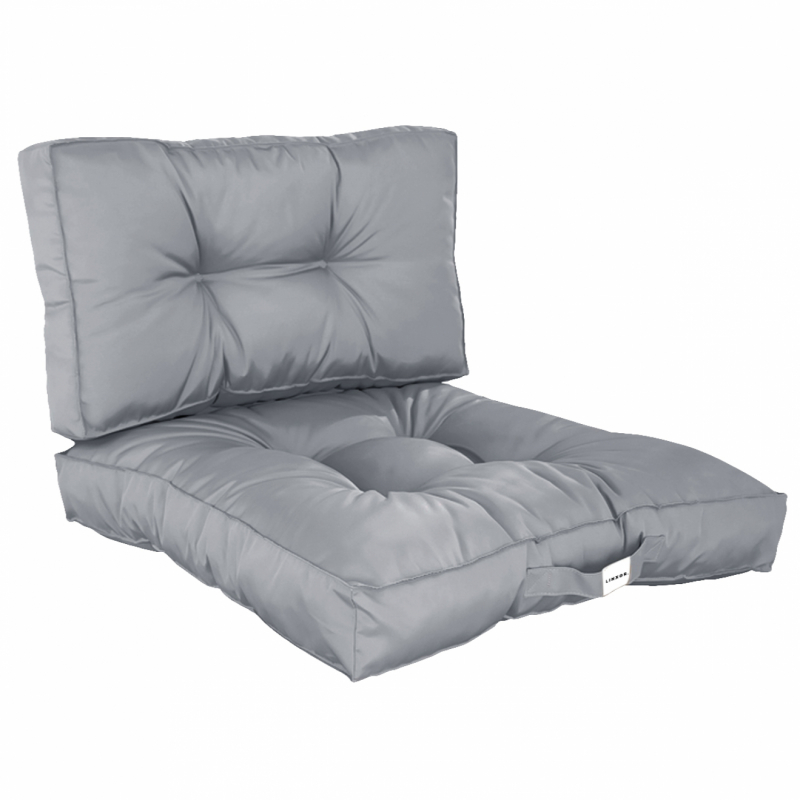 Coussins pour salon de jardin capitonnés - 60 x 60 cm - Gris clair