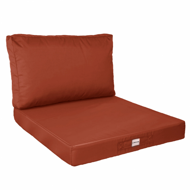 Coussins pour salon de jardin déhoussables - 50 x 50 cm - Terracotta