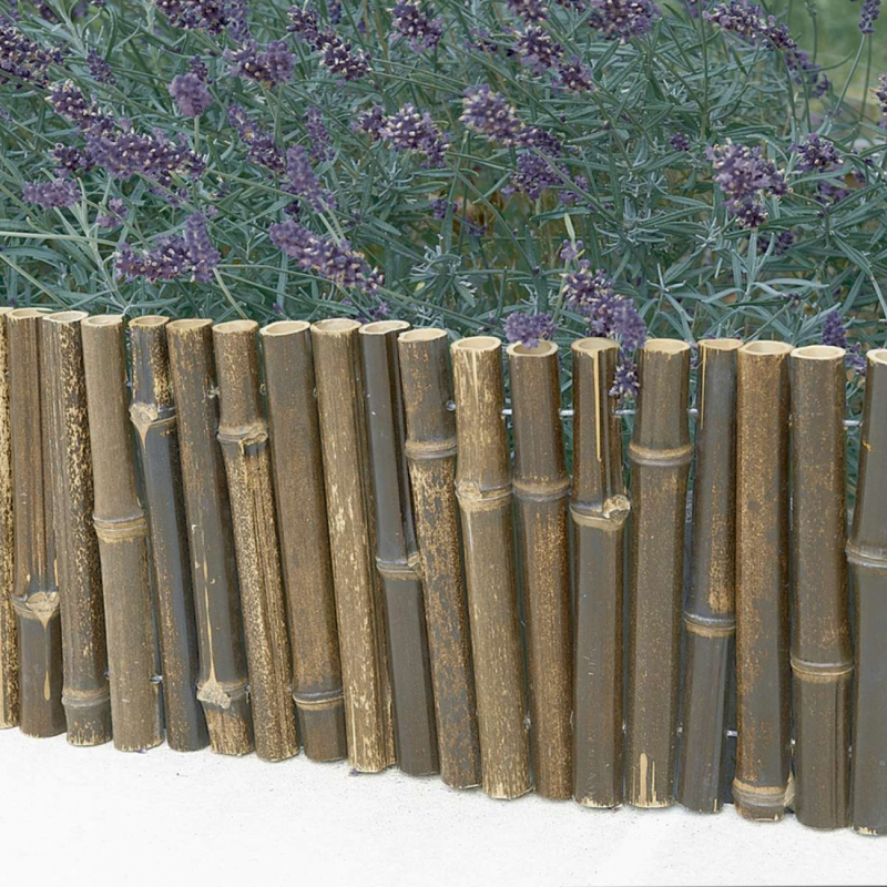Bordure à planter en bambou foncé - 100 x 20 cm