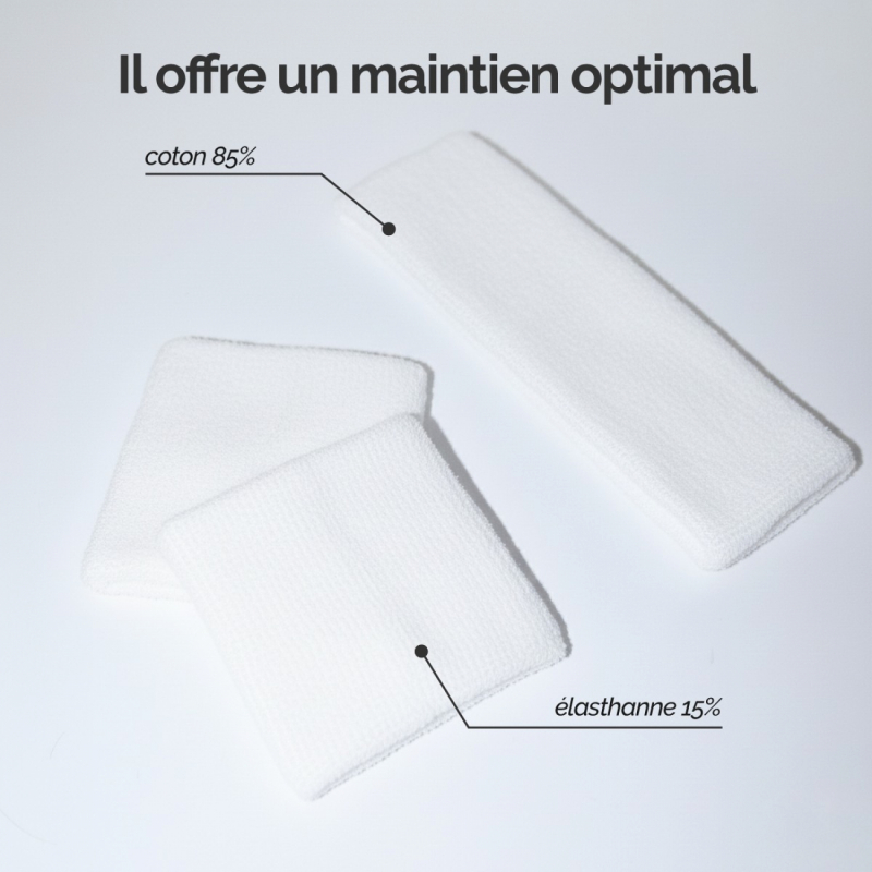 Lot de 2 poignets de sport - Blanc