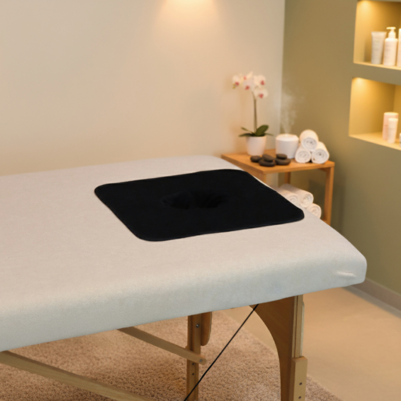 Serviette de tête pour table de massage - Noir