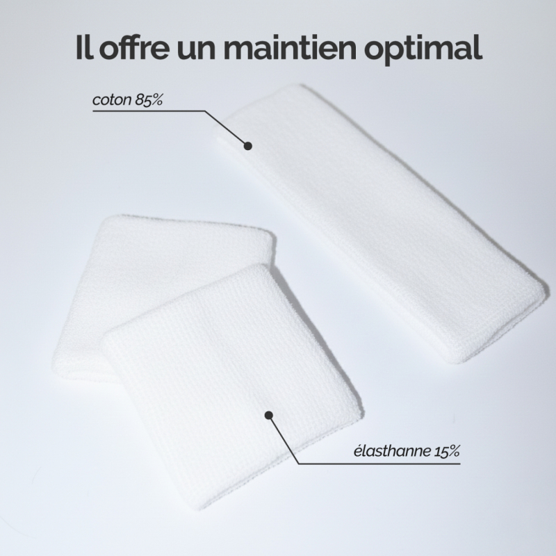Lot de 2 bandeaux de sport - Blanc