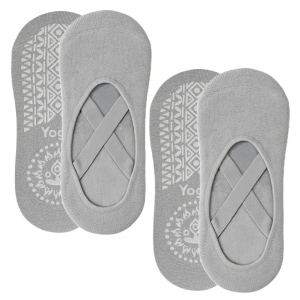 Lot de 2 paires de chaussettes de yoga élastiques - Gris