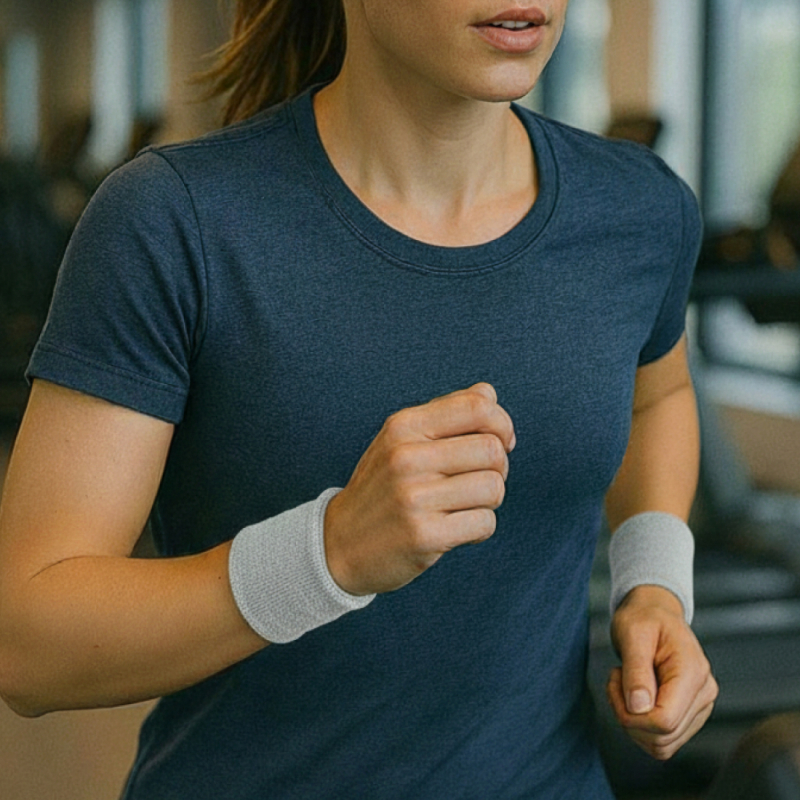 Lot de 2 poignets de sport - Gris