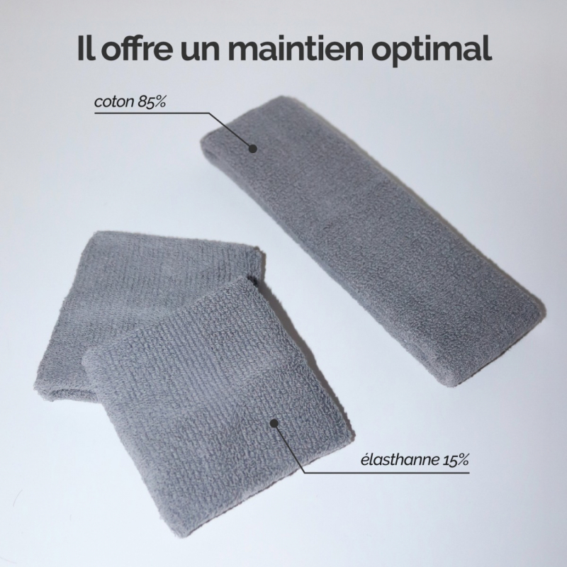 Lot de 2 poignets de sport - Gris
