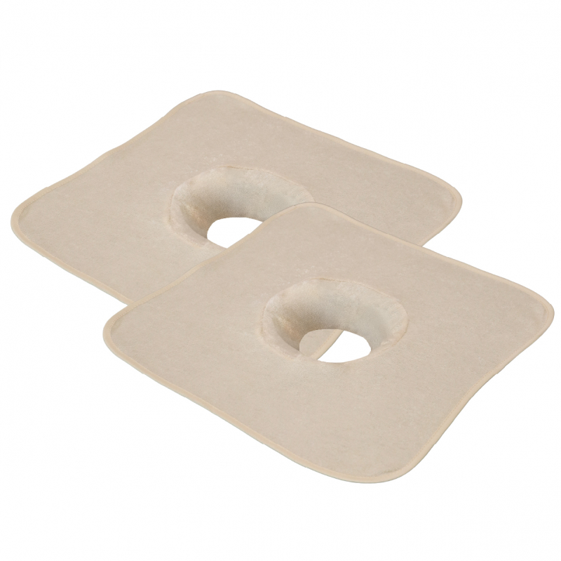 Lot de 2 serviettes de tête pour table de massage - Beige