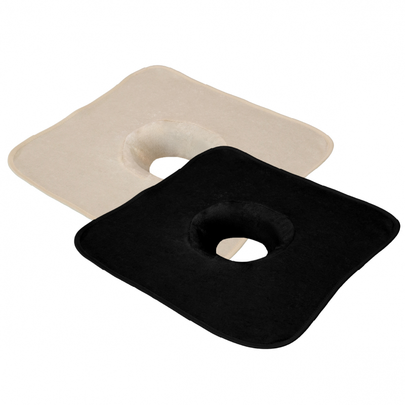 Lot de 2 serviettes de tête pour table de massage - Beige et noir