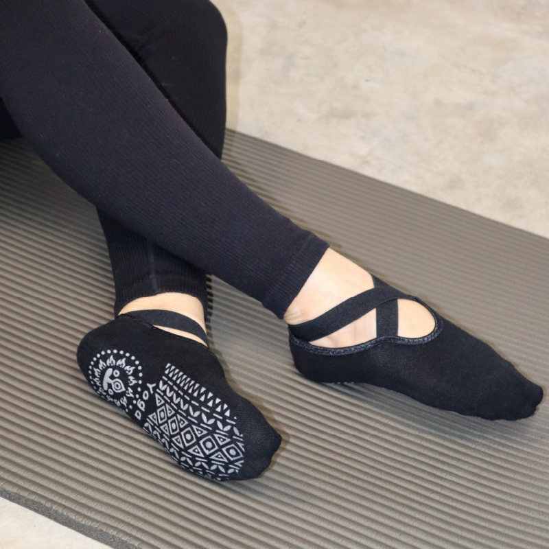 Lot de 8 paires de chaussettes de yoga élastiques - Noir