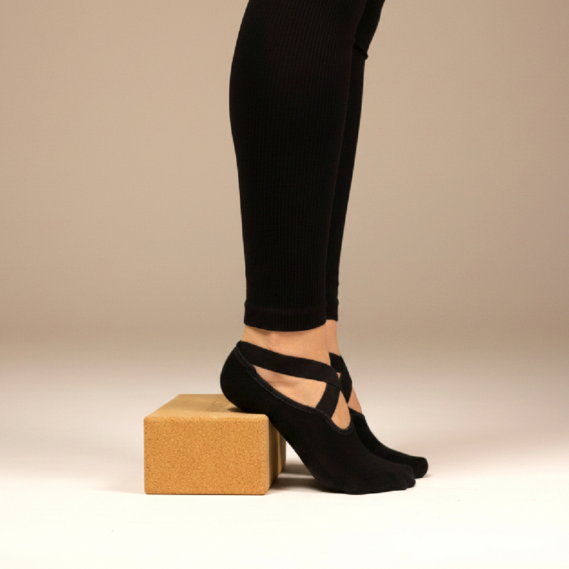 Lot de 8 paires de chaussettes de yoga élastiques - Noir