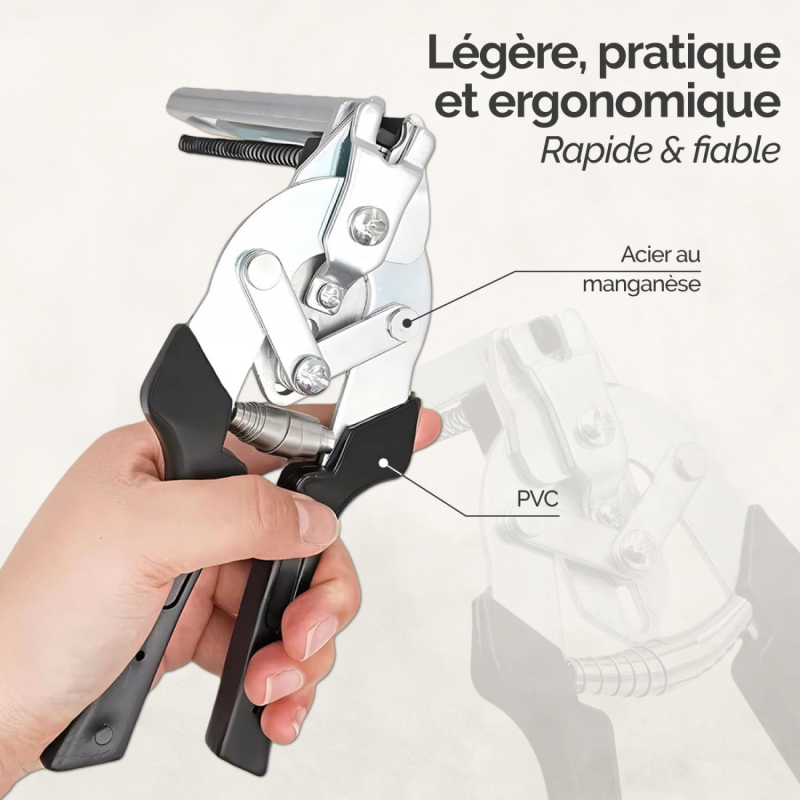 Pince à agrafes pour grillage + 600 agrafes - Gris