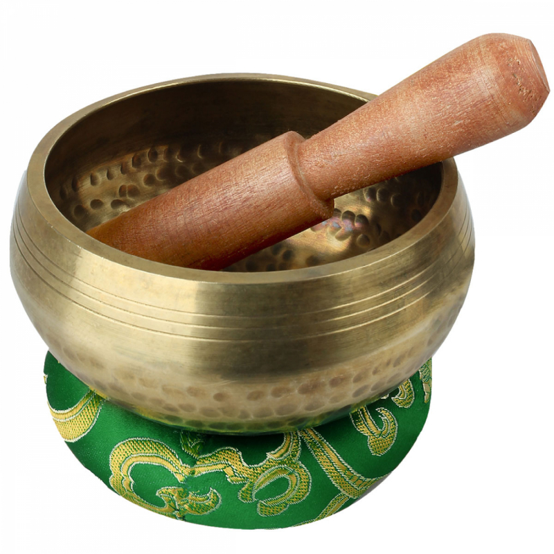 Kit de bol chantant tibétain - Diam 10 cm - Vert