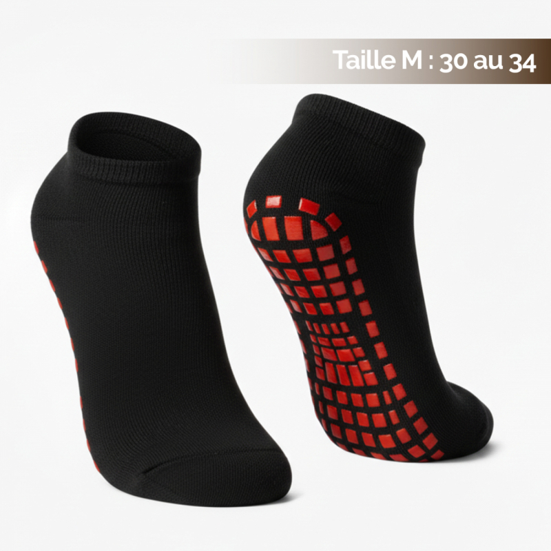 Lot de 4 paires de chaussettes antidérapantes - Enfant - M - Noir