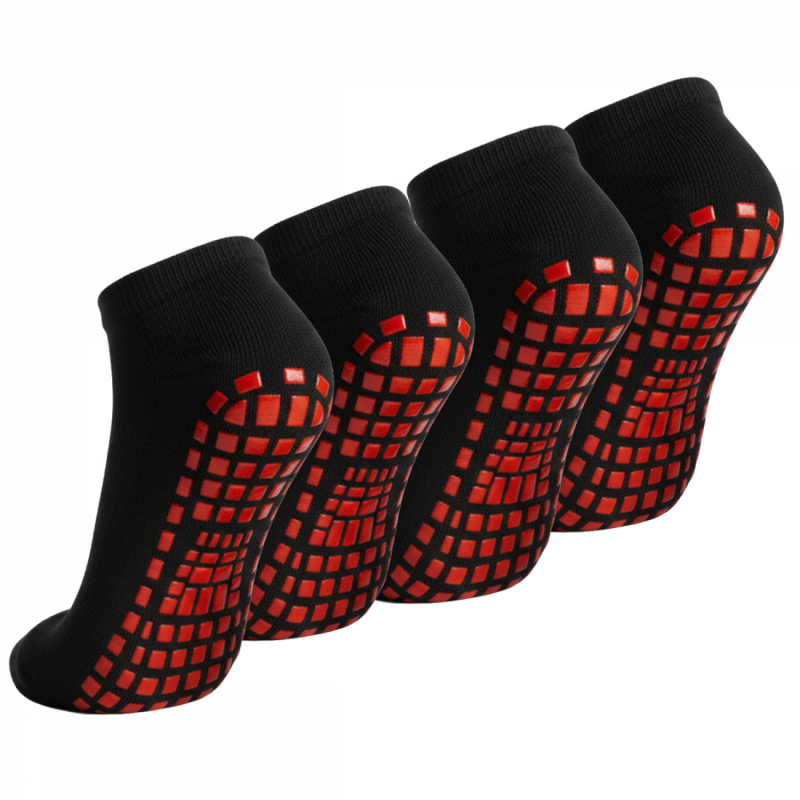 Lot de 4 paires de chaussettes antidérapantes - Enfant - M - Noir