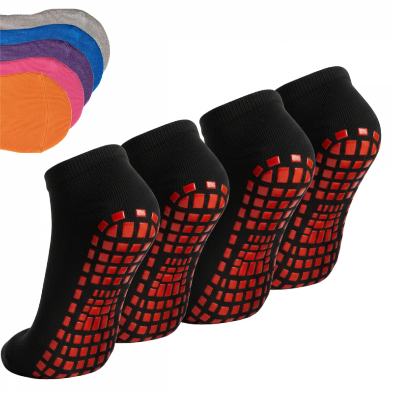 Lot de 4 paires de chaussettes antidérapantes - Enfant - M - Noir