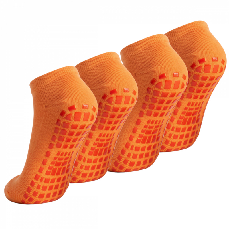 Lot de 4 paires de chaussettes antidérapantes - Enfant - M - Orange