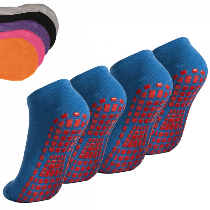 Lot de 4 paires de chaussettes antidérapantes - Enfant - M - Bleu