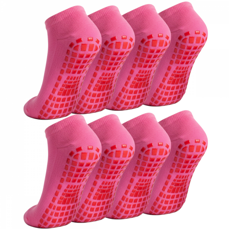 Lot de 8 paires de chaussettes antidérapantes - Enfant - M - Rose