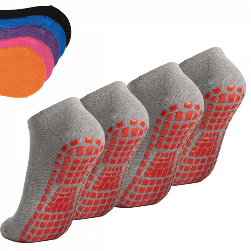 Lot de 4 paires de chaussettes antidérapantes - Enfant - M - Gris