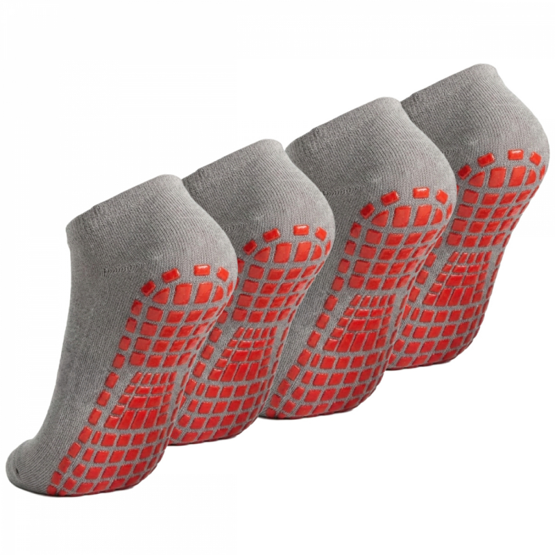 Lot de 4 paires de chaussettes antidérapantes - Enfant - M - Gris