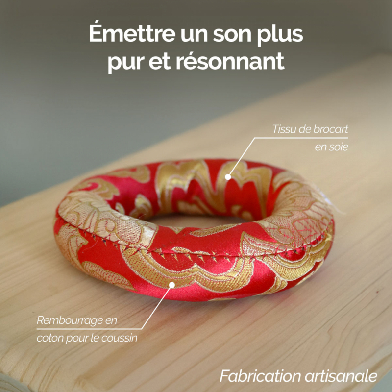 Coussin pour bol chantant tibétain - Rouge