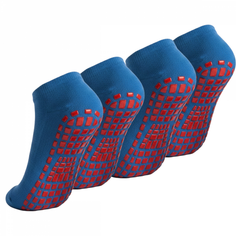 Lot de 4 paires de chaussettes antidérapantes - Enfant - S - Bleu