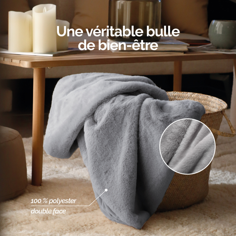 Plaid cosy - 150 x 200 cm - Gris