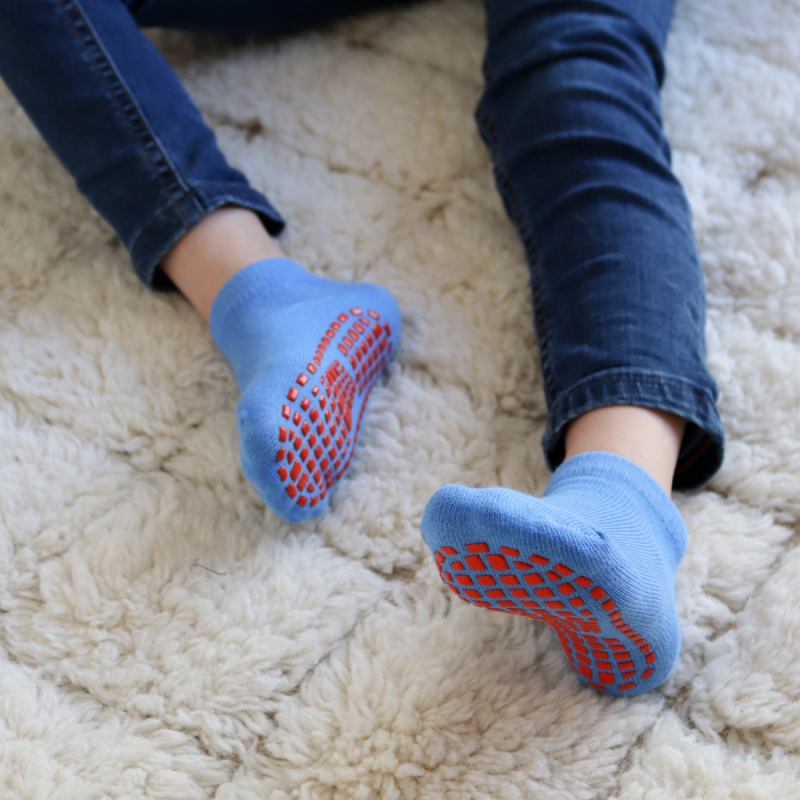 Lot de 2 paires de chaussettes antidérapantes - Enfant - S - Bleu