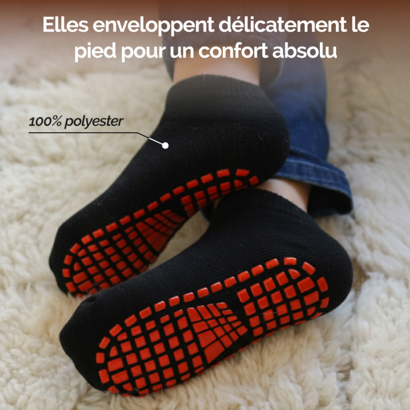 Lot de 2 paires de chaussettes antidérapantes - Enfant - M - Noir