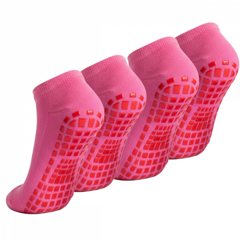 Lot de 4 paires de chaussettes antidérapantes - Enfant - S - Rose