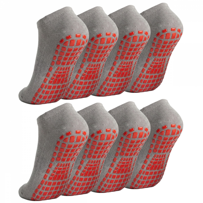 Lot de 8 paires de chaussettes antidérapantes - Enfant - S - Gris