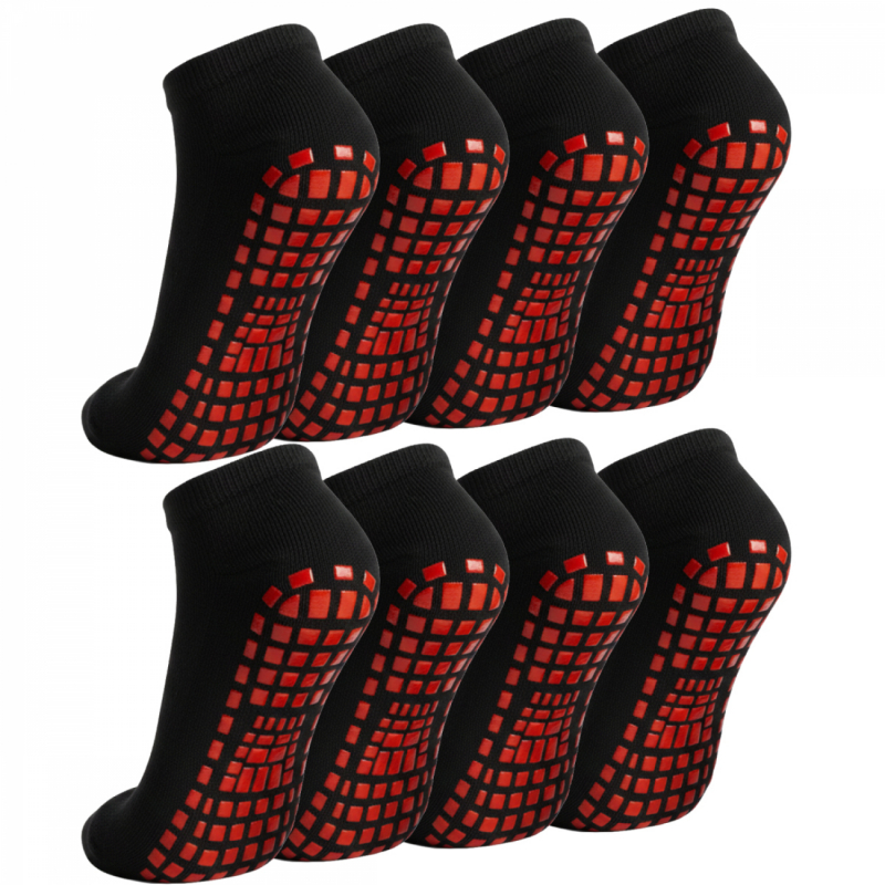 Lot de 8 paires de chaussettes antidérapantes - Enfant - M - Noir